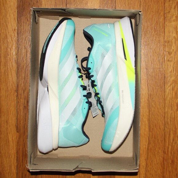 Adidas Adizero Boston 13 Running Shoes Mens 9.5 Flash Aqua White Lemon main image 5